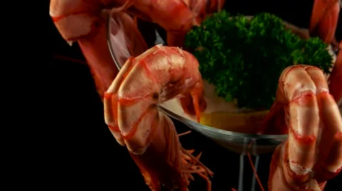 Prawn cocktail with pink sauce, loop Video stock 61708885