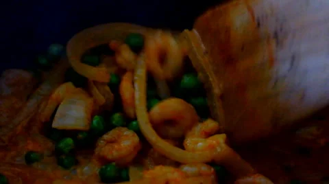 Prawn curry being cooked Stock Footage 38847977