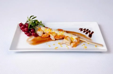 Prawn dish on a white background Stock Photos