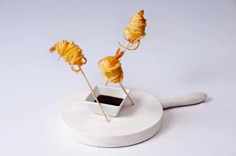 Prawn dish on a white background Stock Photos