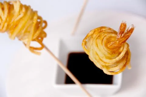 Prawn dish on a white background Stock Photos