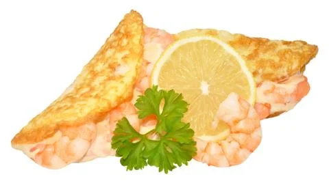 Prawn Filled Omelette Stock Photos