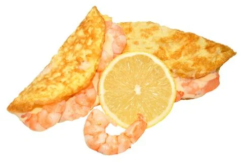 Prawn Filled Omelette Stock Photos