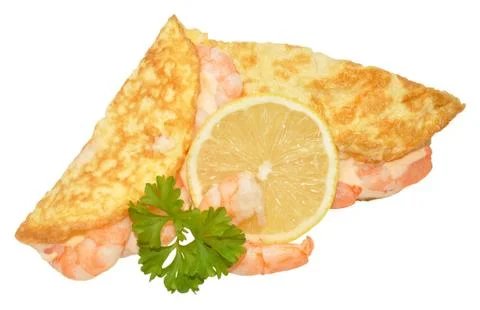 Prawn Filled Omelette Stock Photos