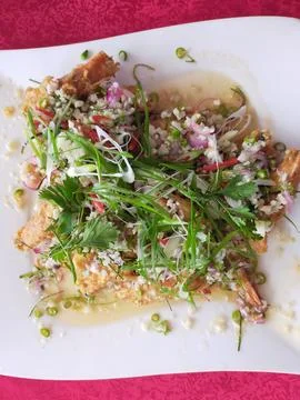 Prawn with garlic Stock Photos