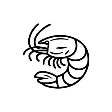 Prawn icon or modern line symbol. Vector line art and icon design with bold.. Stock Illustration