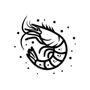 Prawn icon or modern line symbol. Vector line art and icon design with bold.. Stock Illustration