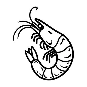 Prawn icon or modern line symbol. Vector line art and icon design with bold.. Stock Illustration