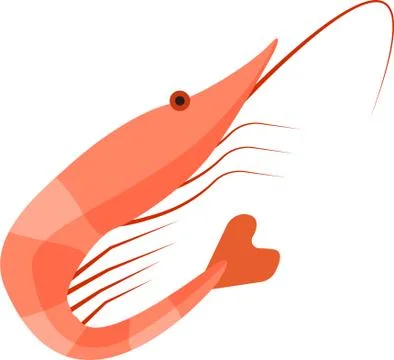 Prawn icon on white background. Vector. Stock Illustration
