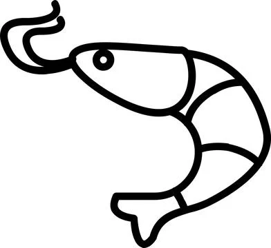 Prawn Line Icon Design Stock Illustration