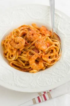Prawn Linguine Stock Photos