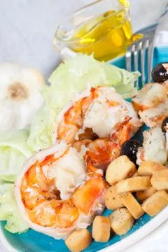 Prawn salad Stock Photos