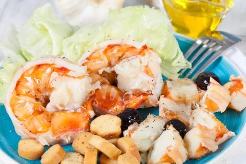 Prawn salad Foto stock