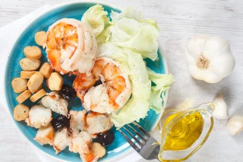 Prawn salad Stock Photos