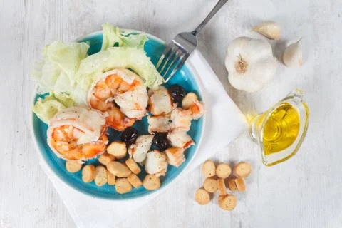 Prawn salad Stock Photos