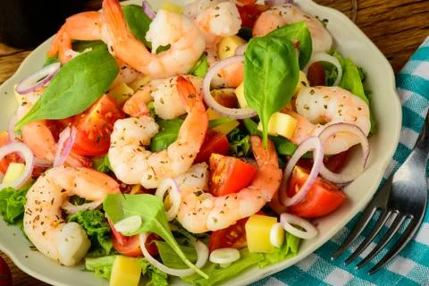 Prawn salad Stock Photos