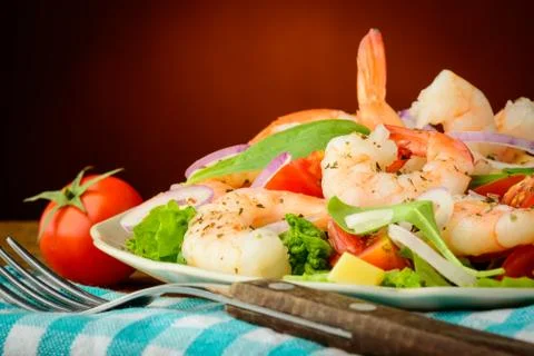 Prawn salad Stock Photos