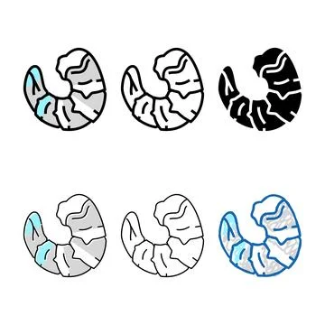 Prawn seafood color icon vector concepts Stock Illustration