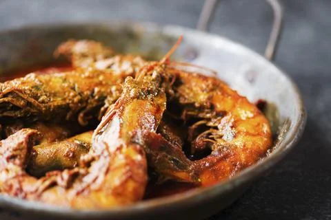 Prawn in spices Stock Photos