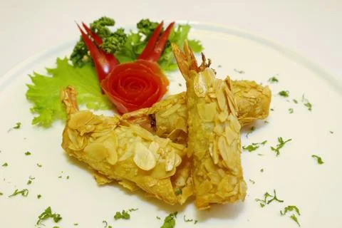 Prawn springroll Stock Photos