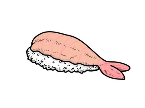 Prawn Sushi Stock Illustration