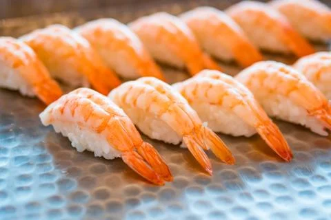 Prawn sushi Foto stock
