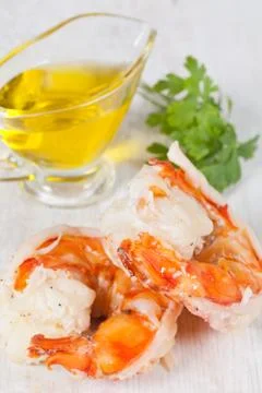 Prawn tails Foto stock