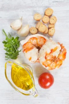 Prawn tails Foto stock