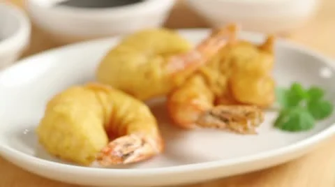 Prawn tempura Stock Footage 24664790