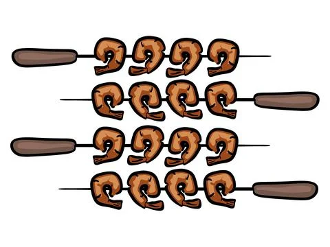 Prawns BBq isolated Stock Illustration