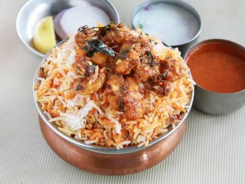 Prawns biryani Stock Photos