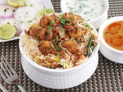 Prawns biryani Stock Photos