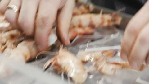 Prawns cooking in the kitchen Stock Footage 114211299