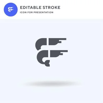 Prawns icon vector, filled flat sign, solid pictogram isolated on white, logo Stock Illustration