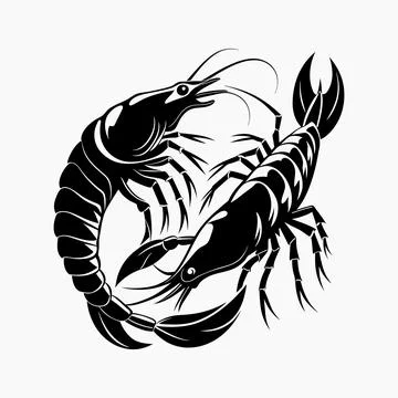 Prawns vector silhouettes vector vector Stock Illustration