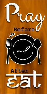 Pray before after eat Stock Illustration
