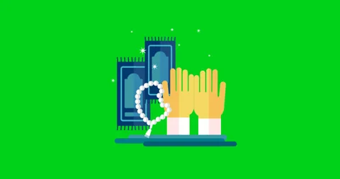 Pray animation icon with green background Stock Footage 276900286