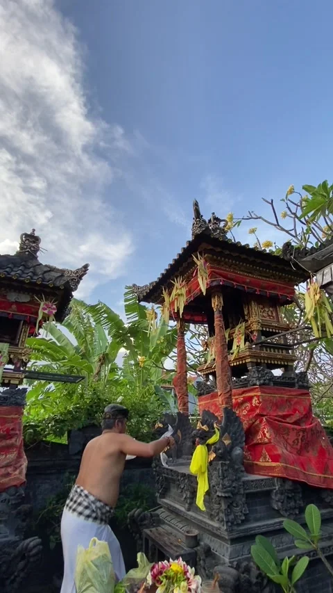Pray in Bali Stock Footage 218456540