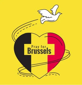 Pray for Brussels. Stock Illustration