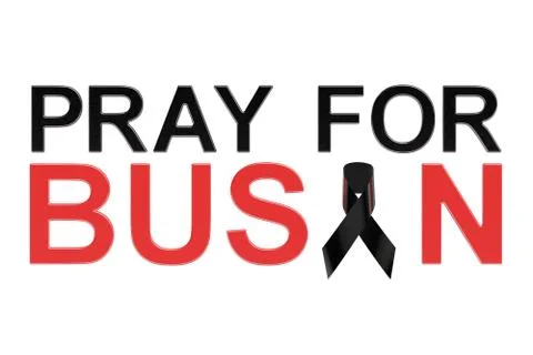 Pray for Busan concept, 3D rendering Stock Illustration