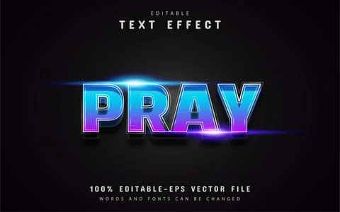 Pray gradient text effects Stock Illustration
