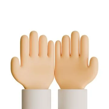 Pray Hand 3D Render Design Element Front View Stock Illustration