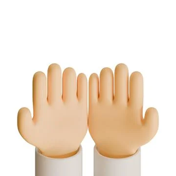 Pray Hand 3D Render Design Element Top View Stock Illustration