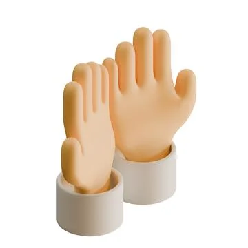 Pray Hand 3D Render Design Element Isometric View Stock Illustration