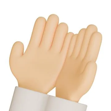 Pray Hand 3D Render Design Element Side View Illustrazione stock