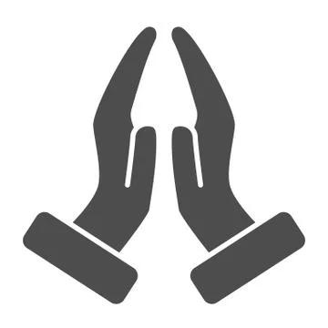 Pray hands gesture solid icon, gestures concept, hands together in religious Stock Illustration