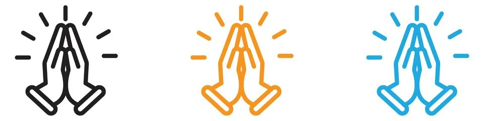 Pray icon vector logo set collection for web app ui Illustration