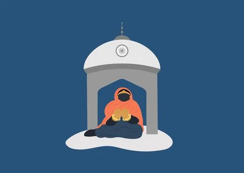 Pray for Indian vector, campaign to stop corona virus ,Covid-19 illustration Stock Illustration