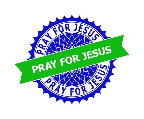 PRAY FOR JESUS Bicolor Clean Rosette Template for Stamps Stock Illustration