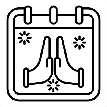 Pray line icon vector illustration isolated on white background Stock Illustration